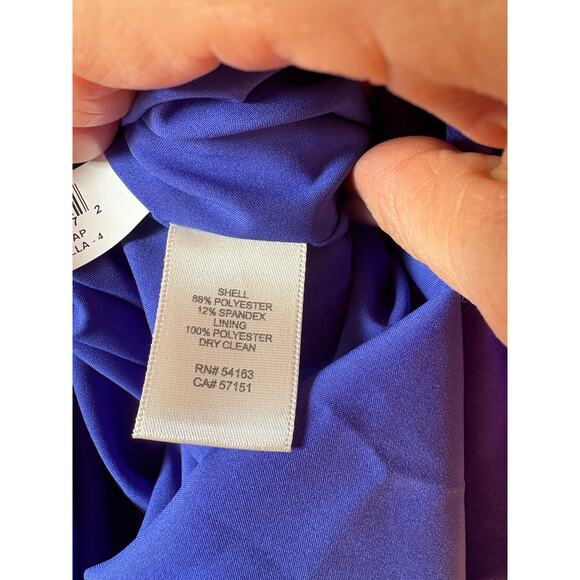 Eliza J one shoulder midi asymmetrical cocktail dress blue 4 - Picture 11 of 12